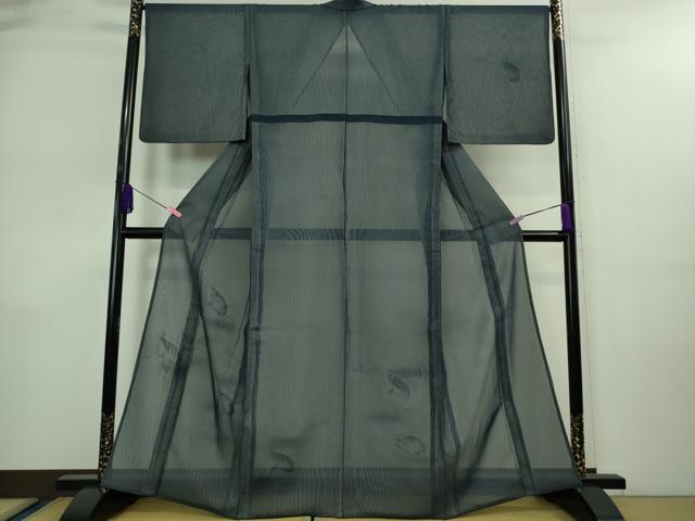 平和屋着物■極上　訪問着　無双　紗袷　紗×紗　手描き　海老　松　濃藍色地　逸品　DZAA9068kh5