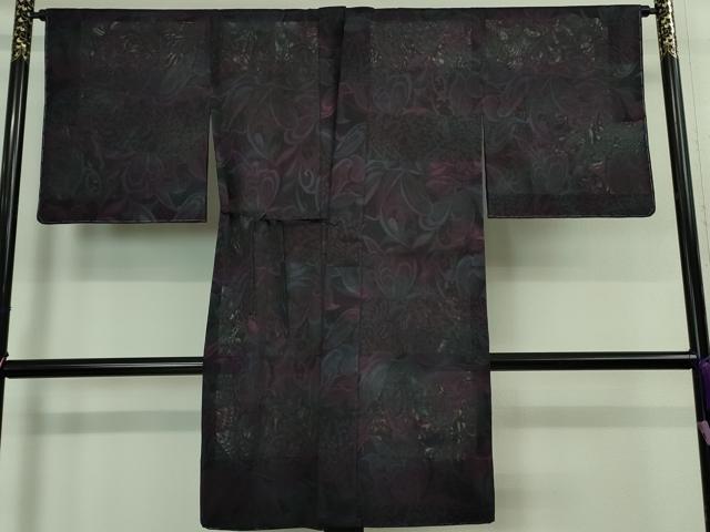 平和屋着物■極上 西陣きもの會 道中着 スリーシーズン 春夏秋 塵除け ロング丈 御召機 紋紗 変わり段紋 証紙付き 逸品 未使用 DZAA9113kh5