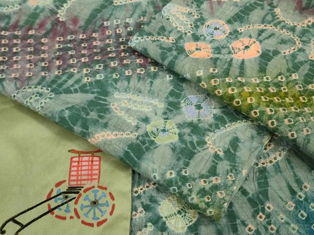 平和屋着物■極上　菅原工房　菅原結作　漢方染紬　舞花文　逸品　DZAA9122kh5