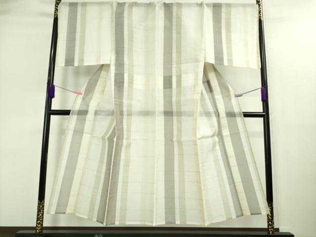 平和屋本店■極上　夏物　男性　紗紬　キングサイズ　間道　逸品　未使用　DZAA9130kh5