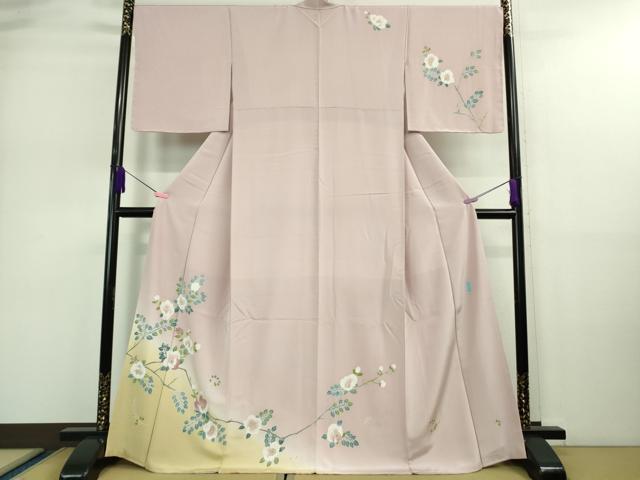 平和屋本店■極上　本加賀友禅作家　青木たか子　訪問着　彩華　石竹色地　証紙付き　逸品　未使用　DZAA9150kh5