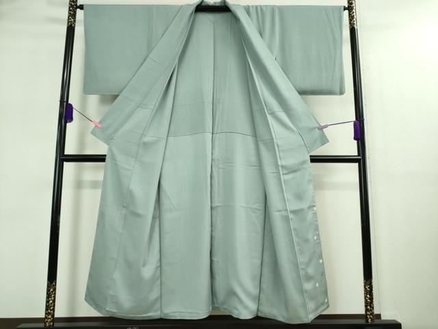 平和屋着物■極上　松尾光琳　色無地　無双　絽袷　絽×絽　絽縮緬　銀花　秘色色　逸品　未使用　DZAA9162kh5 平和屋着物□極上 松尾光琳 色無地 無双 絽袷 絽×絽 絽