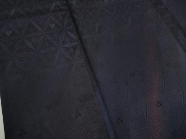 平和屋着物□極上 夏物 男性 小紋 キングサイズ 紋紗 花繋ぎ 深紫色