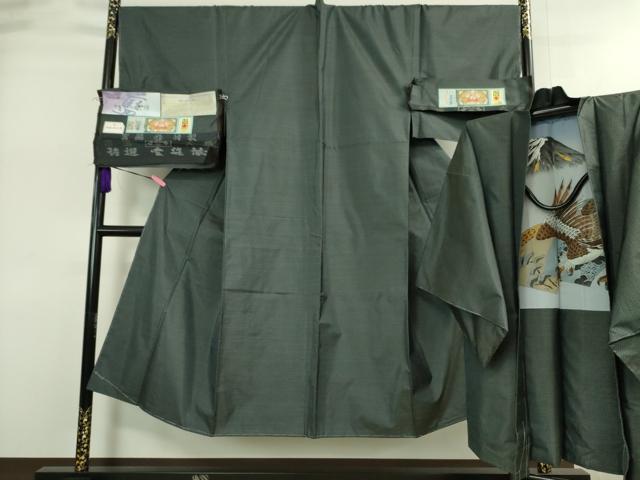 平和屋着物■極上　男性　本場大島紬　アンサンブル　長羽織　羽裏・鷹　宮脇兼太郎商店謹製　証紙付き　逸品　未使用　DZAA9211kh5