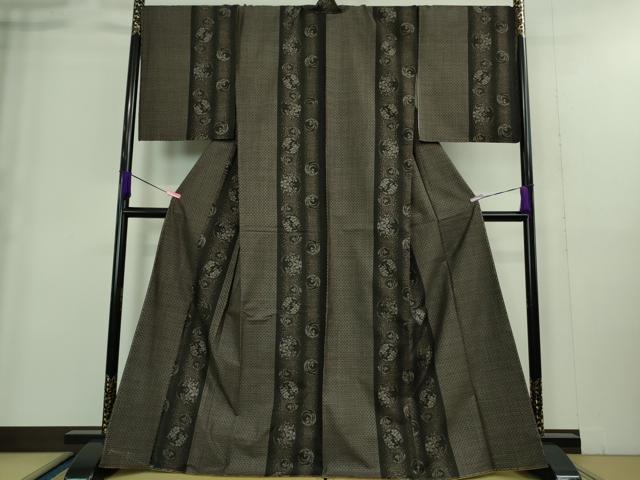 平和屋着物■極上　本場大島紬　9マルキ　花丸間道　逸品　未使用　DZAA9232kh5