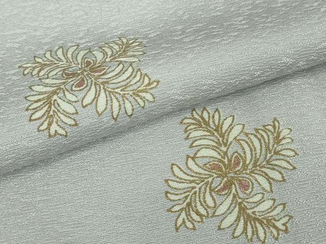 平和屋着物□極上 小紋 単衣 枝葉文 白菫色地 逸品 未使用 DZAA9239kh5