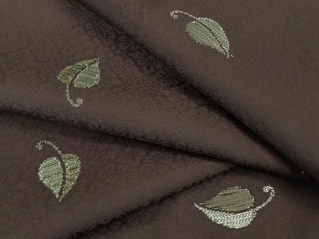 平和屋着物■極上　お召　舞葉文　似せ紫色地　銀糸　逸品　未使用　DZAA9247kh5