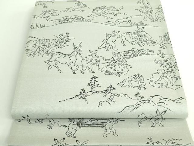 平和屋着物■極上　全通柄袋帯　鳥獣戯画　逸品　DZAA9252kh5