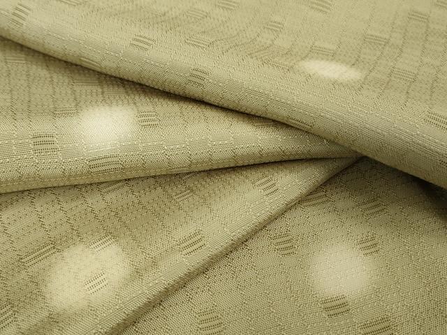 平和屋着物■極上　小紋　お召地　丸文　蛍暈し　薄い利休色地　逸品　DZAA9359kh5