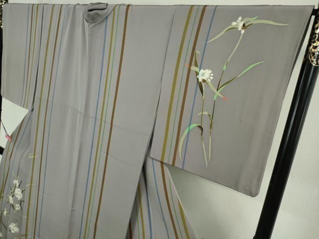 平和屋本店□極上 本加賀友禅作家 奥田勝将 訪問着 山百合 半