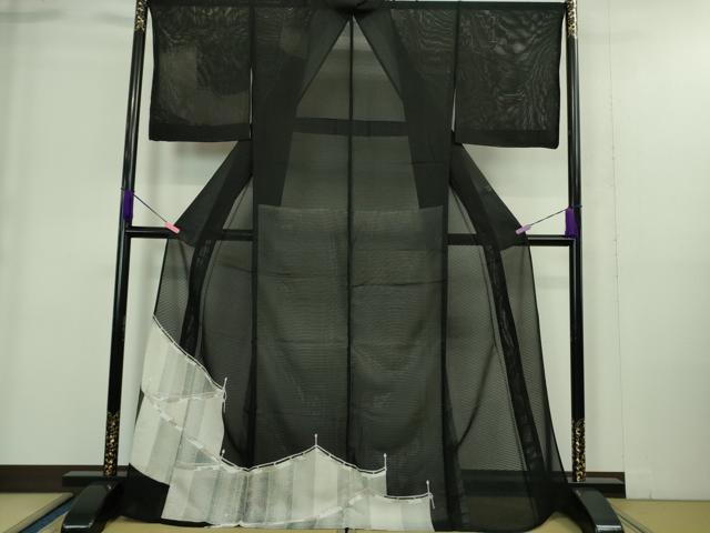 平和屋着物■極上　夏物　訪問着　紗　幔幕　黒地　金彩　逸品　未使用　DZAA9371kh5