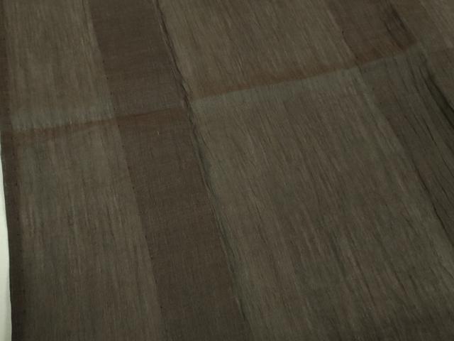 平和屋着物□極上 夏物 男性 本場小千谷ちぢみ 麻 色無地 鳥羽色 反 