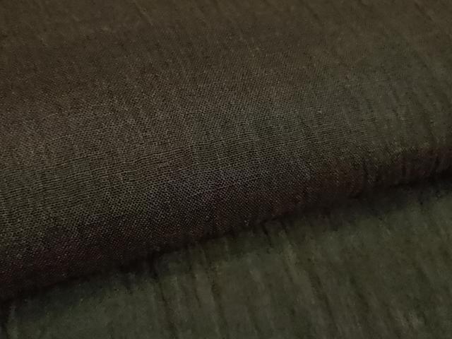 平和屋着物□極上 夏物 男性 本場小千谷ちぢみ 麻 色無地 鳥羽色 反 