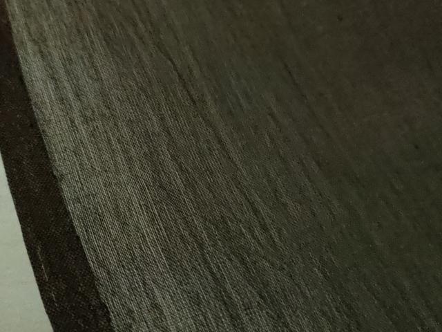 平和屋着物□極上 夏物 男性 本場小千谷ちぢみ 麻 色無地 鳥羽色 反 