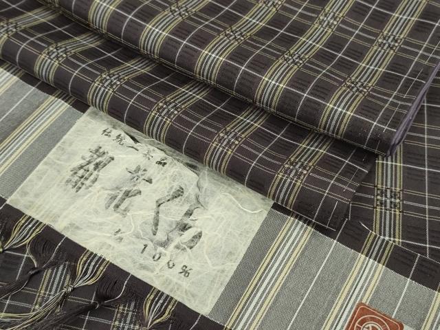 平和屋本店■極上　伝統工芸品　都花くら　花織　紬　袷　絽紗織　証紙付き　逸品　DZAA9419kh5