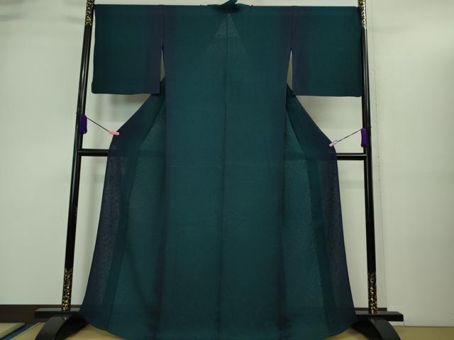 平和屋着物■極上　夏物　小紋　紗　花唐草地紋　褐返色地　暈し染め　逸品　DZAA9426kh5