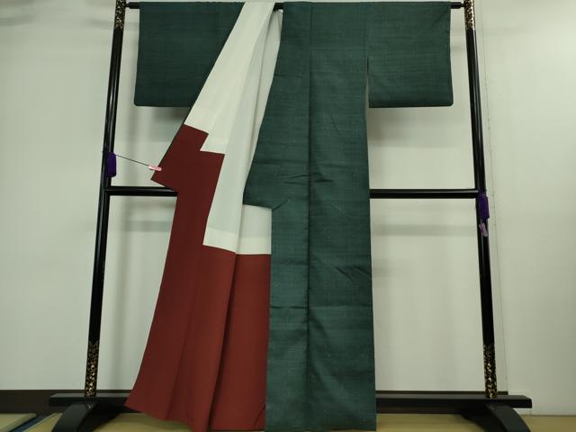 平和屋本店■極上　綾の手紬　褐返色地　反端付き　逸品　DZAA9432kh5 平和屋本店□極上 綾の手紬 褐返色地 反端付き