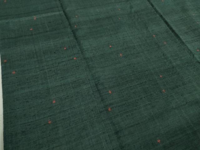 平和屋本店□極上 綾の手紬 褐返色地 反端付き