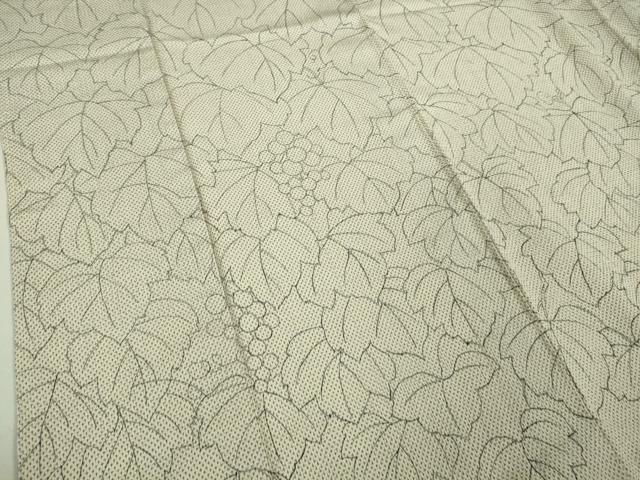 平和屋本店□極上 白鷹お召 訪問着 葡萄蔦の葉文 逸品 未