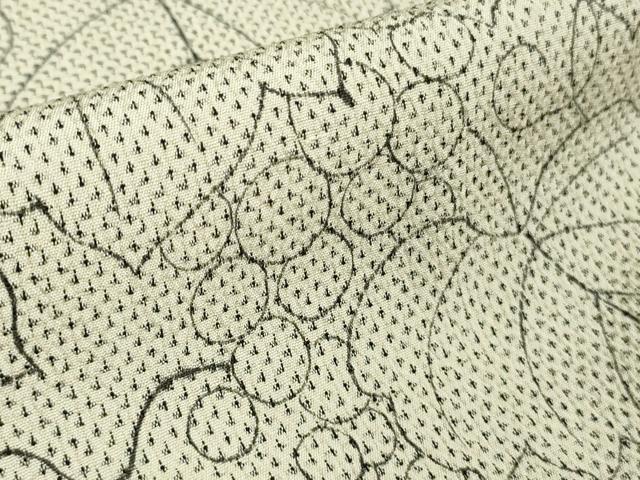 平和屋本店□極上 白鷹お召 訪問着 葡萄蔦の葉文 逸品 未