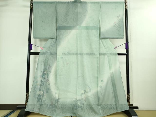 着物 中国スワトウ刺繍 訪問着 グリーン 緑系 証明あり 平和屋本店□極上