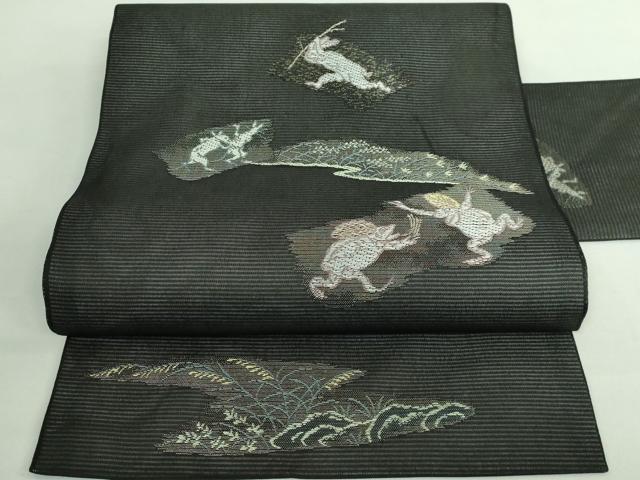 平和屋着物●中国三大刺繍　スワトウ相良刺繍　蘇州刺繍　総刺繍　太鼓柄袋帯　紬地　花鳥唐草文　色無地　赤紅色　正絹　逸品　CABE8551hy 平和屋着物○中国三大刺繍 スワトウ相良刺繍 蘇州刺繍 総刺繍 太鼓柄
