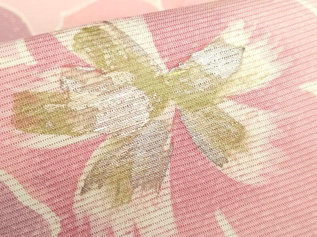 平和屋着物■極上　夏物　絽塩瀬　全通柄袋帯　舞花文　金銀彩　逸品　DZAA9484kh5_3