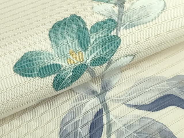 平和屋着物□極上 夏物 下川響 絽塩瀬 九寸名古屋帯 手描き 花