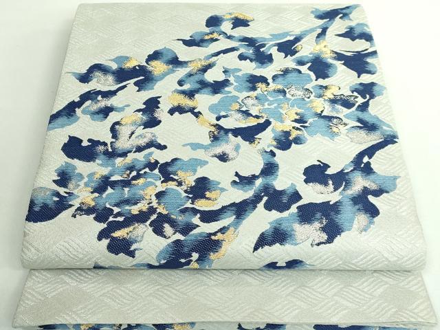 平和屋着物■極上　太鼓柄袋帯　天然灰汁発酵建藍染　藍琳派　金銀糸　逸品　DZAA9497kh5