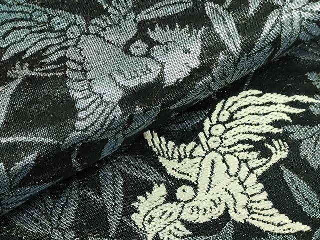 平和屋着物□極上 両面 太鼓柄袋帯 唐織 桐竹鳳凰文 御印