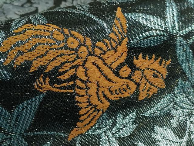 平和屋着物□極上 両面 太鼓柄袋帯 唐織 桐竹鳳凰文 御印