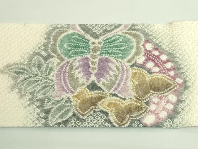 平和屋着物○極上 名門 藤娘きぬたや・総絞り 九寸名古屋帯 花蝶文