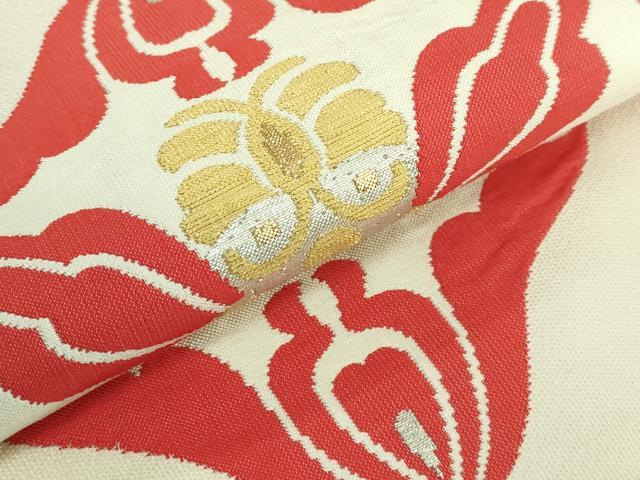 平和屋着物□極上 洛風林 工芸帯地 九寸名古屋帯 花菱文