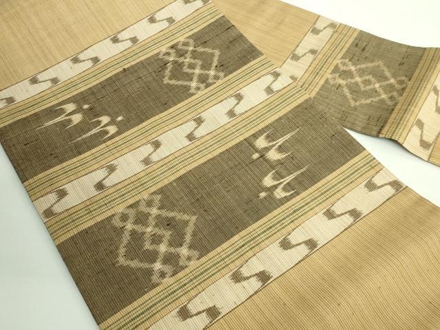 平和屋着物□極上 本場琉球絣 九寸名古屋帯 紬地 絣文様