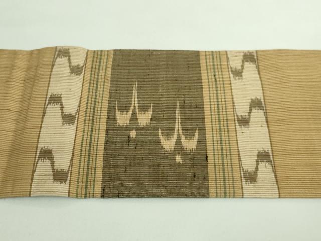 平和屋着物□極上 本場琉球絣 九寸名古屋帯 紬地 絣文様