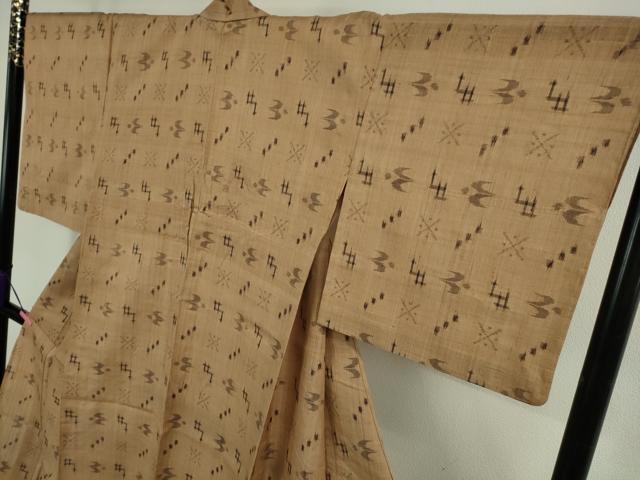 平和屋着物□極上 夏物 紗紬 琉球絣文様 逸品 DZAA9585kh5