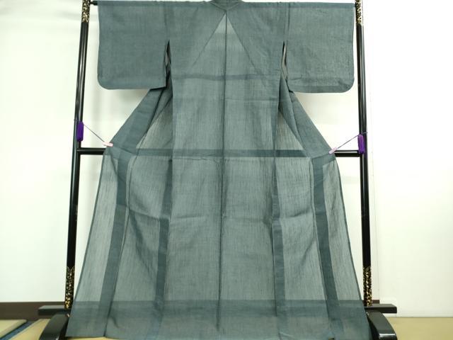 平和屋着物□極上 夏物 本場小千谷ちぢみ 麻 色無地 薄花色 逸品