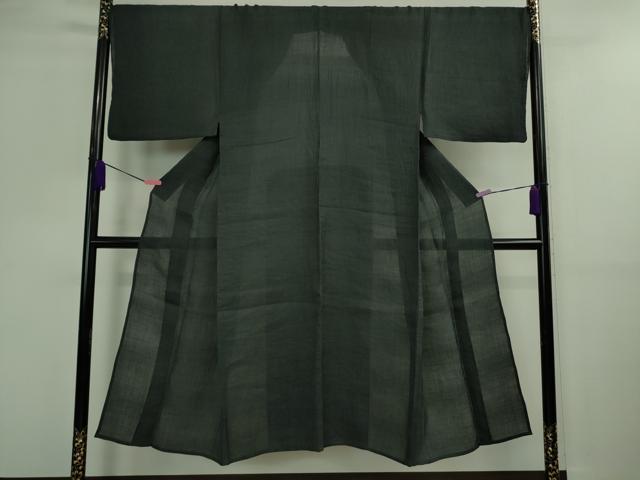 平和屋着物■極上　夏物　男性　本場小千谷ちぢみ　麻　色無地　蝉色　逸品　DZAA9598kh5_1