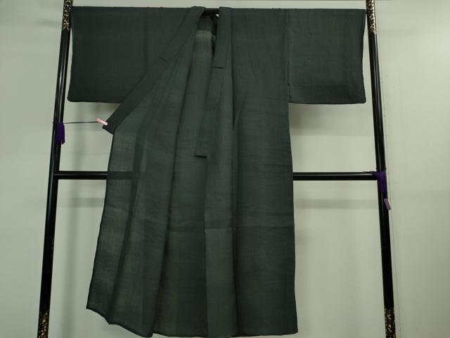 平和屋着物■極上　夏物　男性　本場小千谷ちぢみ　麻　色無地　蝉色　逸品　DZAA9598kh5_2