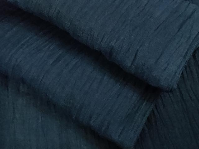 平和屋着物■極上　夏物　男性　本場小千谷ちぢみ　麻　色無地　留紺色　逸品　DZAA9599kh5