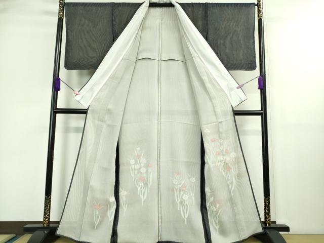 平和屋着物□極上 訪問着 無双 紗袷 紗×紗 草花文 濃