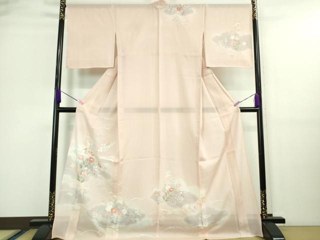 平和屋着物■極上　夏物　訪問着　絽　秋草文　虹色地　銀彩　伊勢丹扱い　ロング丈　逸品　未使用　DZAA9628kh5