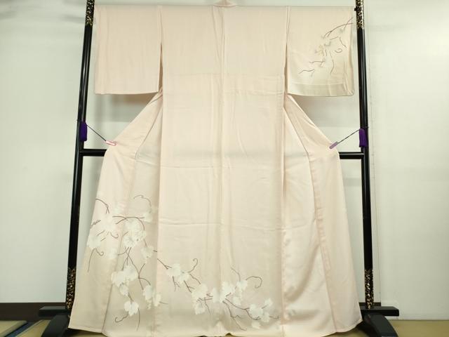 平和屋着物■極上　訪問着　単衣　南天蔦の葉文　薄桜色地　暈し染め　逸品　DZAA9638kh5