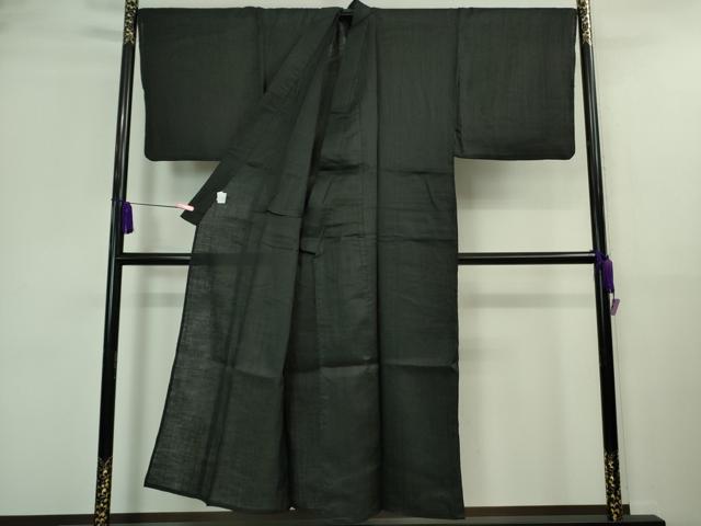 平和屋着物∞極上 男性 長羽織 黒鳶色 逸品 DZAB4865kh6
