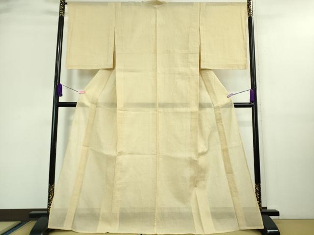 平和屋着物■極上　夏物　本場小千谷ちぢみ　麻　色無地　蒸栗色　逸品　未使用　DZAA9643kh5