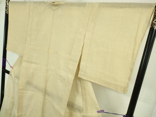 平和屋着物□極上 夏物 本場小千谷ちぢみ 麻 色無地 蒸栗色 逸品 未