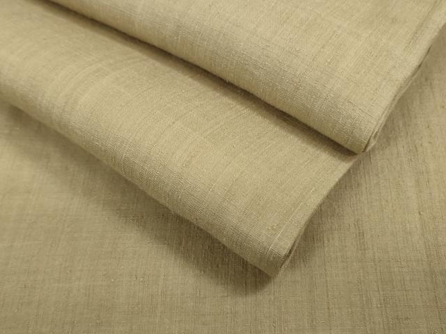 平和屋着物■極上　本場結城紬　重要無形文化財　単衣　色無地　枯色　逸品　未使用　DZAA9658kh5