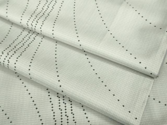 平和屋着物■極上　本場染大島紬　よろけ縞　乳白色地　逸品　DZAA9670kh5