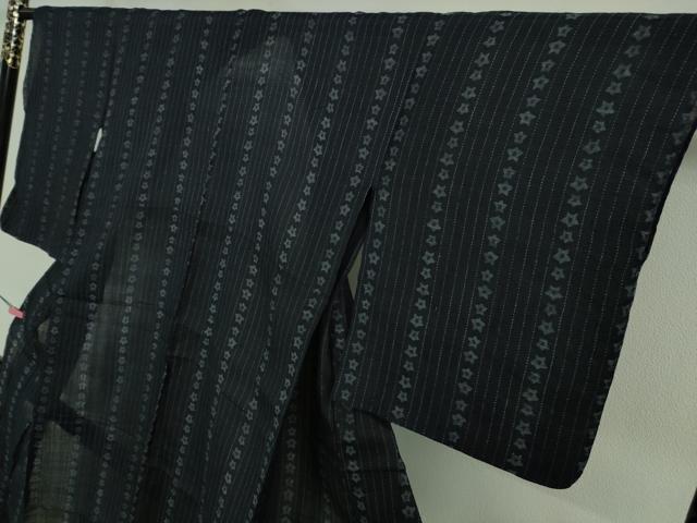 平和屋着物■極上　夏物　重要無形文化財　本場宮古上布　星　間道　濃藍色地　苧麻　逸品　DZAA9674kh5_2