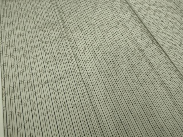平和屋着物■極上　小紋　単衣　もじり織　白根沢　涼風　蜻蛉　とんぼ　灰白色地　逸品　未使用　DZAA9677kh5 平和屋着物□極上 小紋 単衣 もじり織 白根沢 涼風 蜻蛉 とんぼ 灰白色